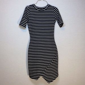 Iris black and white stripped dress (NWOT)